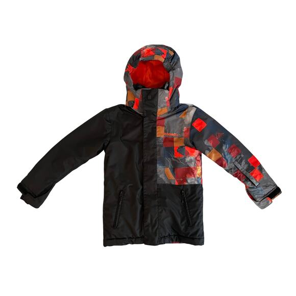 Quicksilver Boys Snowboarding Jacket Size 8 Dry Flight 10K Rainbow Patch